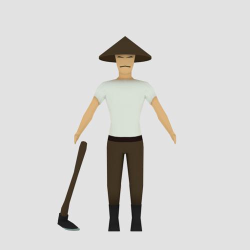 Lowpoly Traditional Farmer preview image